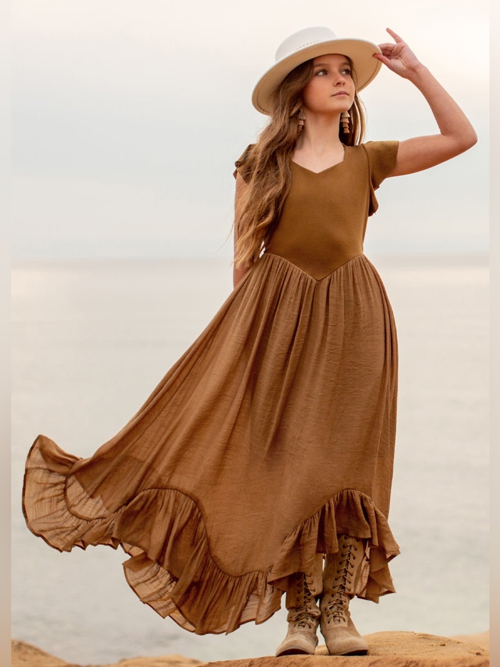 New Joyfolie kids KAMEA DRESS IN tarnished gold size 10